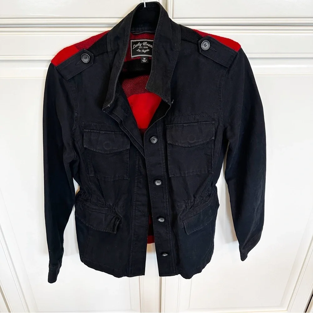 Lucky‎ Brand Men’s Cotton Buffalo Check Plaid Utility Jacket Shacket Lightweight